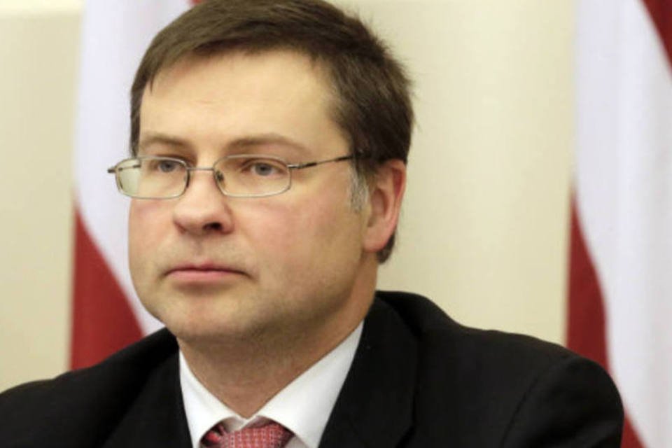 Primeiro-ministro da Letônia, Valdis Dombrovskis: chefe do Executivo anunciou decisão após se reunir com o presidente da república báltica (Ints Kalnins/Reuters)