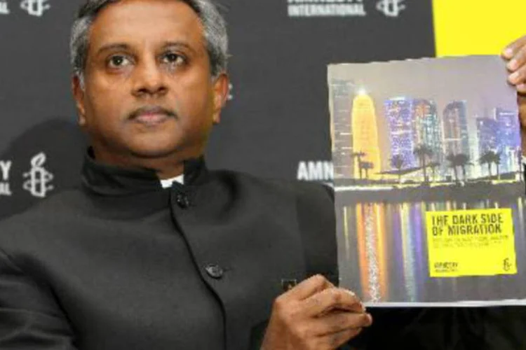 
	Salil Shetty, secret&aacute;rio-geral da Anistia Internacional: AI afirma que alguns trabalhadores s&atilde;o tratados como animais
 (Karim Jaafar/AFP)