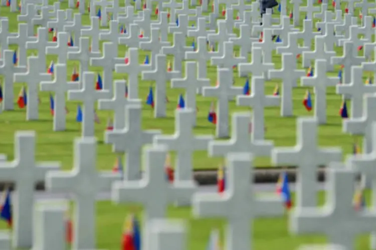 Cemitério Americano de Manila, nas Filipinas: mais de 17.200 militares que lutaram na Segunda Guerra Mundial estão enterrados neste local (Getty Images)