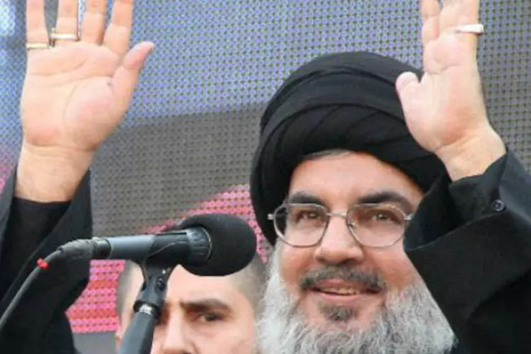 O líder do Hezbollah libanês, Hassan Nasrallah: "a presença de nossos combatentes em território sírio está destinada a defender a Síria", disse (AFP)
