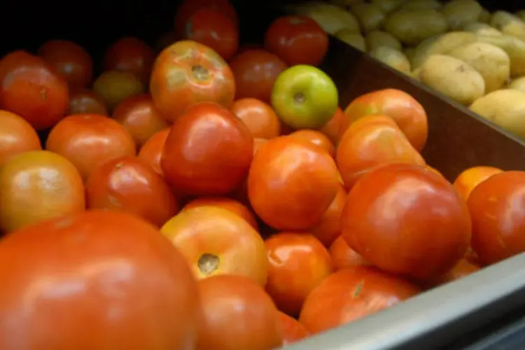 Tomate: alimentos foram os responsáveis pela alta, pois os preços saíram de uma deflação de 0,16% para alta de 1,13%, com destaque para o tomate (Tânia Rêgo/ABr)