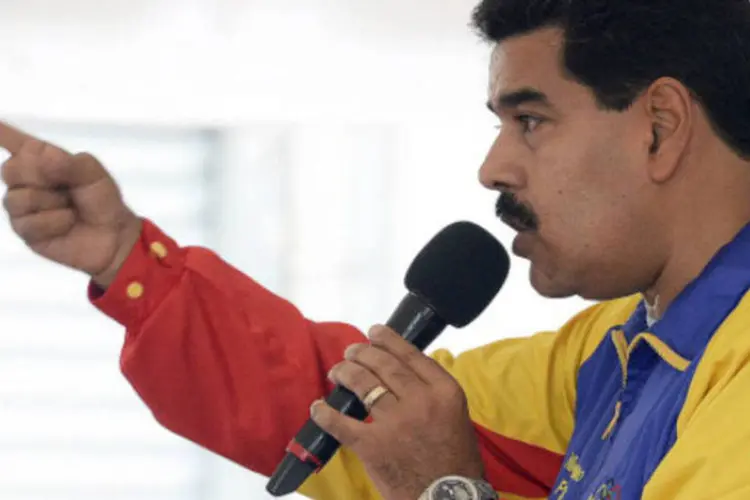 Nicolás Maduro durante discurso: Maduro declarou que procuradoria vai se dedicar "única e exclusivamente" a resolver casos de "roubo descarado" (Getty Images)