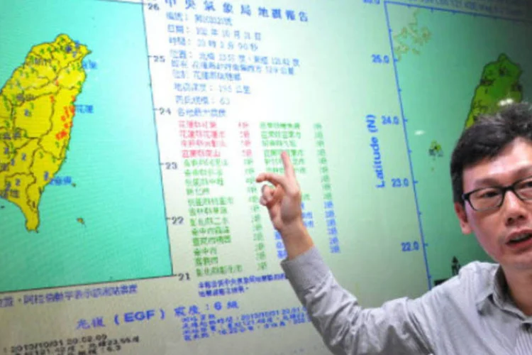 Centro de sismologia em Taiwan: até esta manhã aconteceram 60 réplicas do terremoto, mas apenas 23 puderam ser sentidas pela população (Getty Images)