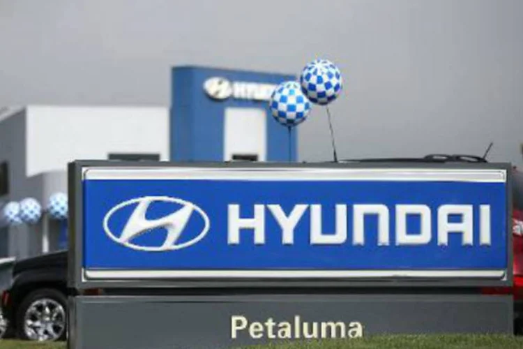 Logomarca da Hyundai: lucro líquido cresceu 3,9% no período de julho a setembro, na comparação com o mesmo trimestre do ano anterior (Justin Sullivan/AFP)