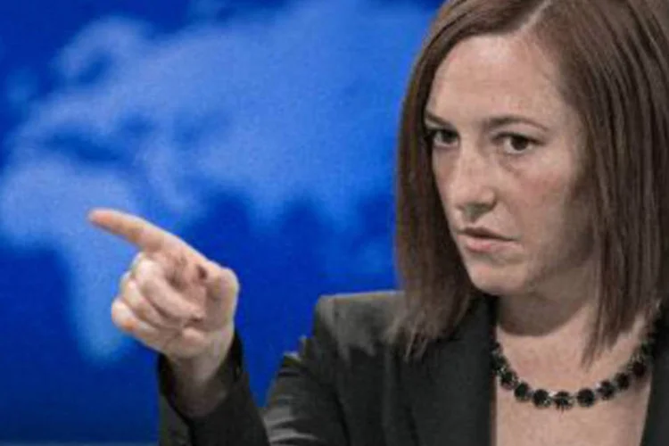 
	Jennifer Psaki: porta-voz qualificou como falsas e sem sustenta&ccedil;&atilde;o acusa&ccedil;&otilde;es de que diplomatas criavam organiza&ccedil;&otilde;es que recrutavam jovens para promover viol&ecirc;ncia nas ruas
 (Paul J. Richards/AFP)