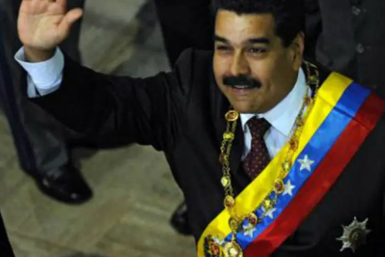 O presidente da Venezuela, Nicolás Maduro: dois governos iniciaram em julho de 2013 um diálogo para discutir sua relação em nível máximo (Leo Ramirez/AFP)