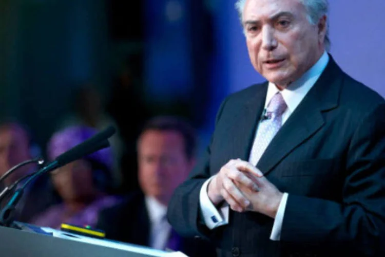 
	Michel Temer: vice-presidente se reuniu por aproximadamente 30 minutos com Renan Calheiros e o senador Romero Juc&aacute; (PMDB-RR)
 (Getty Images)