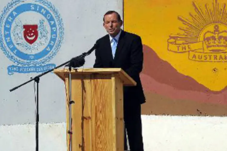 O primeiro-ministro australiano, Tony Abbott: Abbott disse que a retirada será "doce porque centenas de soldados voltarão para as festas natalinas" (Pois Phil Cullinan/AFP)