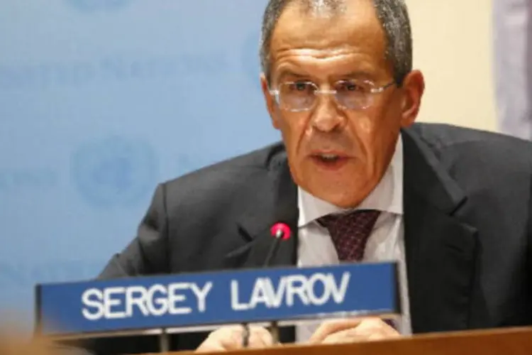 
	Sergei Lavrov:&nbsp;&quot;consciente de sua responsabilidade pela vida dos compatriotas na Ucr&acirc;nia, a R&uacute;ssia se reserva o direito de defend&ecirc;-los&quot;, diz comunicado do minist&eacute;rio
 (Andrew Harrer/Bloomberg News)