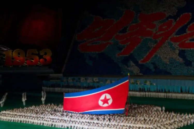 
	Desfile militar na Coreia do Norte:&nbsp;Coreia do Norte&nbsp;&quot;j&aacute; ocupou seu lugar no processo de conversas&quot;, disse embaixador
 (AFP/Getty Images)
