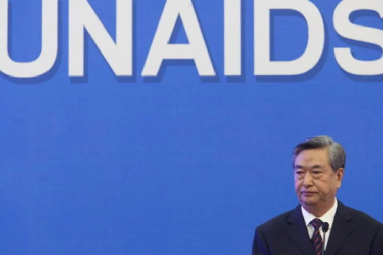O presidente da agência de notícias oficial da China (Xinhua), Li Congjun, durante evento da UNAIDS: China conta com 780.000 soropositivos, segundo ONU (Getty Images)