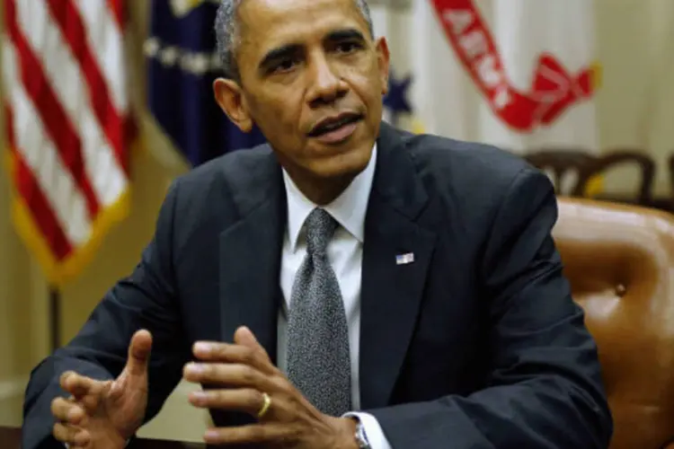 
	Barack Obama: presidente insistiu que sua lei de sa&uacute;de &eacute; muito mais do que apenas uma plataforma na internet
 (Kevin Lamarque/Reuters)
