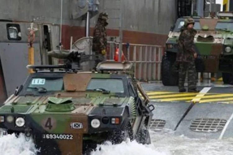 Um tanque francês participa do exercício nos EUA: operação mais importante em dez anos (Paul J. Richards/AFP)