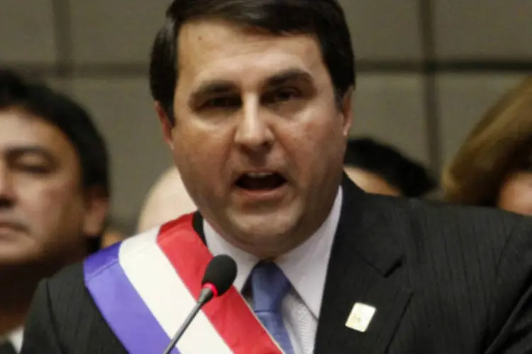 
	Federico Franco: o presidente do Paraguai enviou para vota&ccedil;&atilde;o, a pedido do Parlamento, o pedido de entrada da Venezuela em 31 de julho
 (Reuters/Mario Valdez)