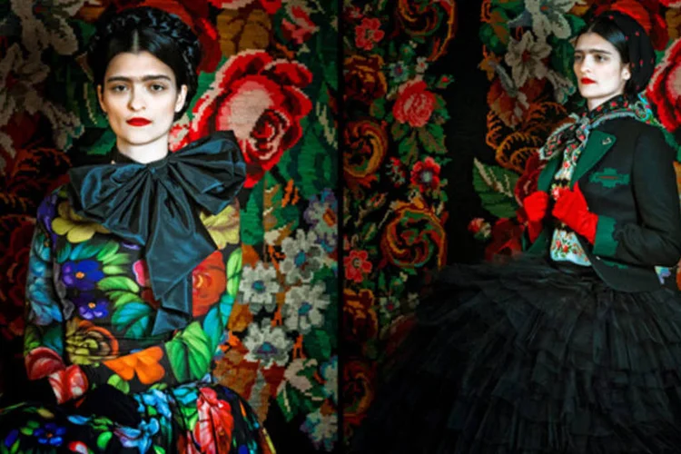 Editoral da estilista e designer Susanne Bisovsky inspirado em Frida Kahlo (Divulgação/Susanne Bisovsky/Atelier Olschinsky)