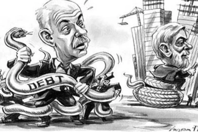 Charge no Financial Times mostra Lula e George Papandreou (.)