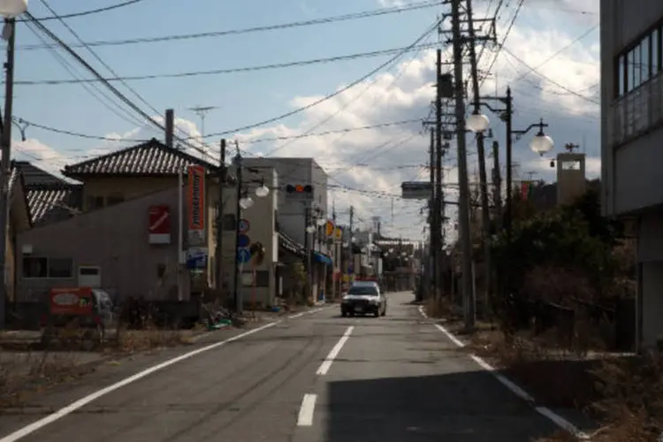 Cidade de Futaba, no Japão: O epicentro se situou cerca de 80 quilômetros ao leste da cidade (Ken Ishii/Getty Images)