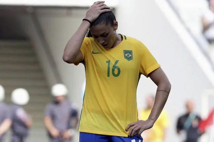 
	Futebol: o gol de honra veio apenas aos 34 do segundo tempo, com Beatriz
 (Paulo Whitaker / Reuters)