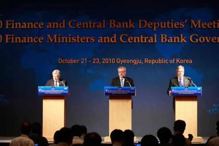 Reunião do G-20 na Coreia do Sul: em pauta, controle sobre o câmbio e regulamentação do FMI (Chung Sung-Jun/Getty Images)