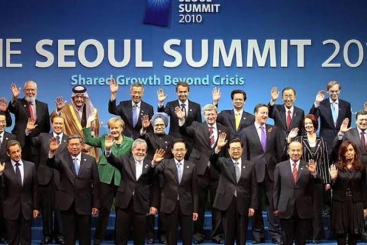 Alguns dos líderes mundiais no início da cúpula do G20 (Getty Images)