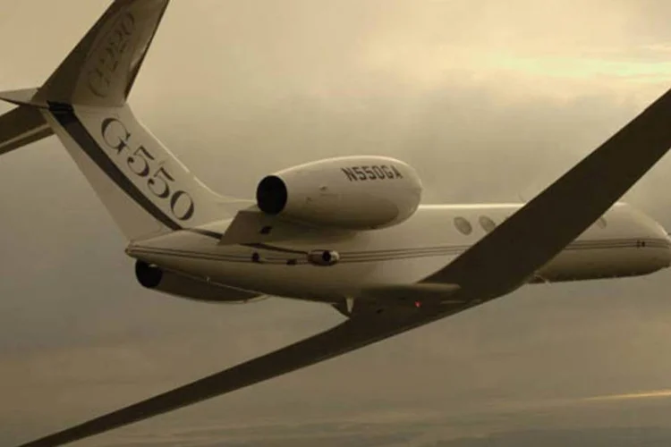 
	Jato executivo Gulfstream 550: alta demanda no Oriente M&eacute;dio levou a um boom do mercado de jatos, ajudando a ofuscar a queda do mercado europeu
 (Divulgação/Gulfstream)