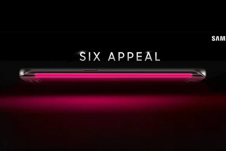 
	Galaxy S6: a imagem mostra uma das bordas encurvadas do novo smartphone da Samsung
 (Reprodução/T-mobile.com)