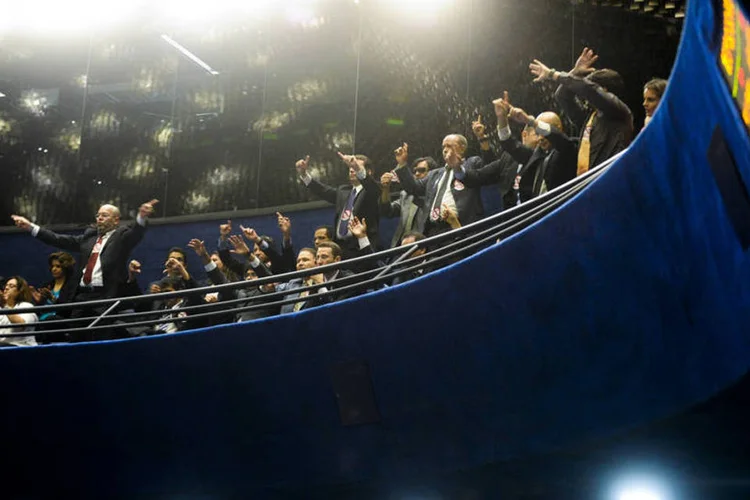 Galeria do plenário do Senado durante sessão deliberativa ordinária da MP que reorganiza a carreira na Polícia Federal (PF)
 (Moreira Mariz/Agência Federal)