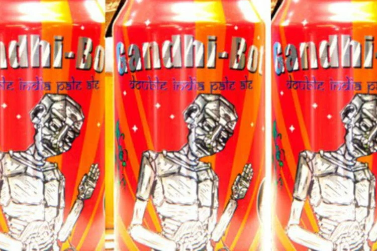 Cerveja da New England Brewing Co.: polêmica por usar imagem de Gandhi (Reprodução)