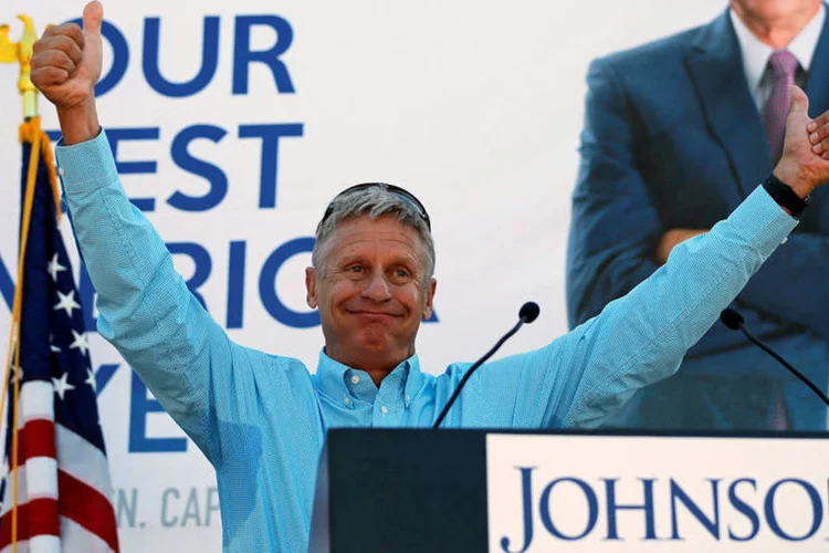 
	Gary Johnson: deslize levou &agrave; cria&ccedil;&atilde;o da hashtag #whatisAleppo
 (Brian Snyder/Reuters)