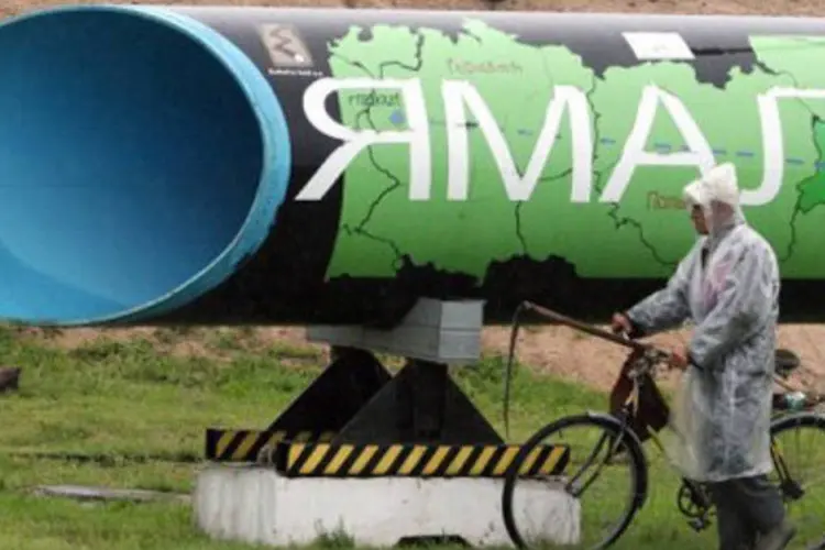 Trecho desativado do gasoduto Yamal-Europa em Slonim, a cerca de 200 km de Minsk (.)