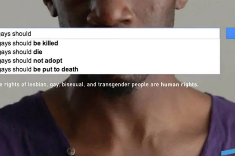 Campanha mostra pesquisas no Google com a palavra "gays": sugestões aparecem devido à reincidência
 (Reprodução)