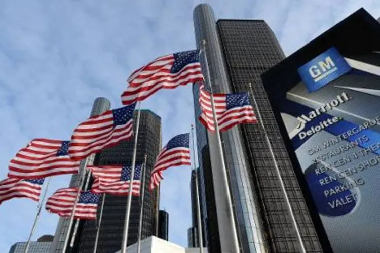 Prédio da General Motors: lucro ajustado por ação foi de 6 centavos (Stan Honda/AFP)