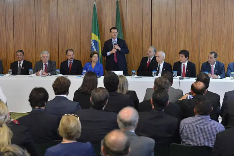 Gilberto Kassab durante encontro do PSD com a presidente Dilma, no Palácio do Planalto (Antonio Cruz/Agência Brasil)