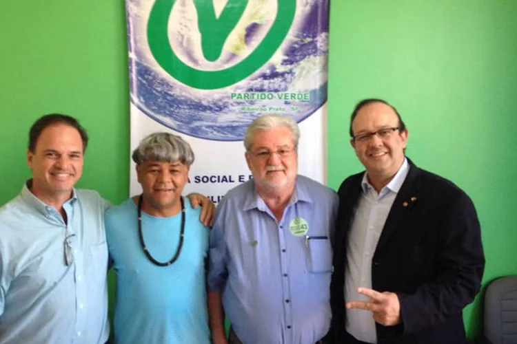 Gilberto Natalini (PV) durante inauguração de um comitê de campanha em Ribeirão Preto (Divulgação)