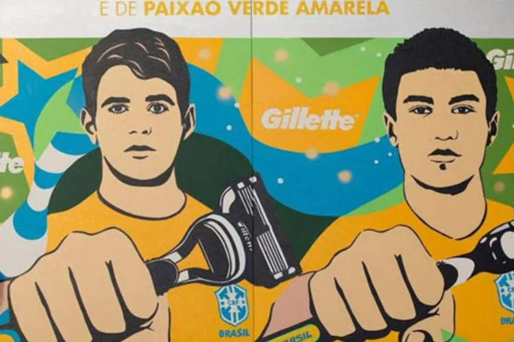 
	Evento de lan&ccedil;amento da Gillette: marco convidou os artistas grafiteiros Erica Mizutani e Lobo para desenharem todo o cen&aacute;rio do evento
 (Reprodução)