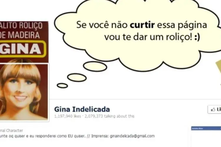 
	P&aacute;gina da Gina Indelicada no Facebook: apesar da visibilidade, especialistas alertam para o risco desse posicionamento
 (Reprodução)