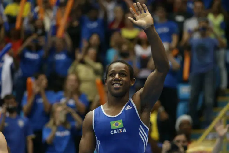 
	&Acirc;ngelo Assump&ccedil;&atilde;o, campe&atilde;o da etapa da Copa do Mundo de Gin&aacute;stica em S&atilde;o Paulo
 (Paulo Pinto/ Fotos Públicas)