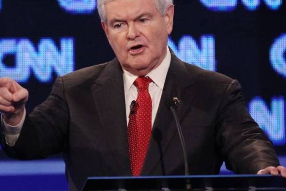 Gingrich critica a mídia em debate na Carolina do Sul