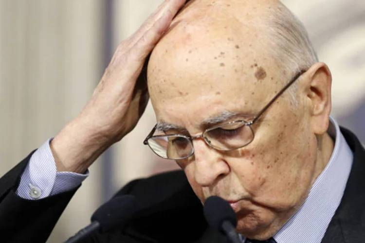 
	Giorgio Napolitano: Presidente italiano j&aacute; havia afirmado que n&atilde;o ficaria todos os sete anos do mandato
 (Bloomberg)