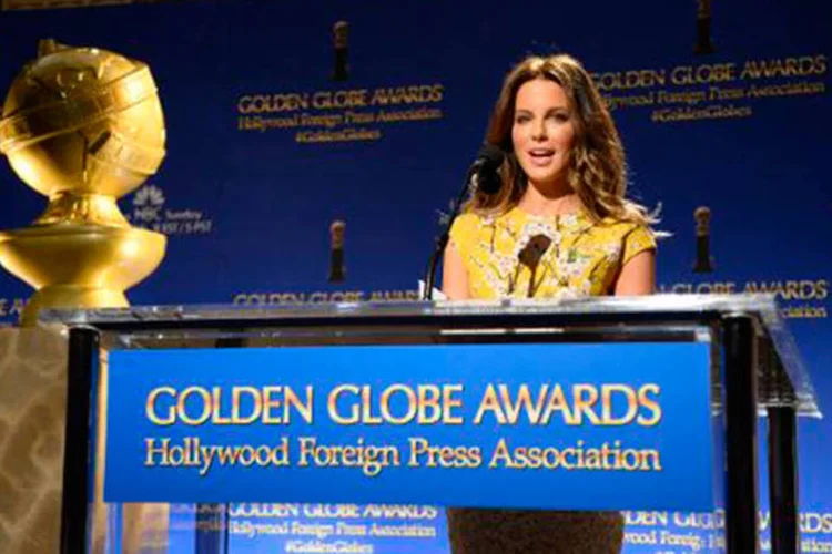 A atriz Kate Beckinsale apresenta a cerimônia de anúncio dos indicados
 (Robyn Beck/AFP)