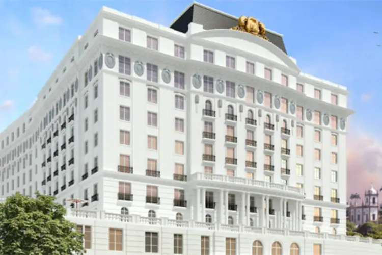 Ilustração mostra como deve ficar a fachada do Hotel Glória Palace, de Eike Batista, após a reforma (.)