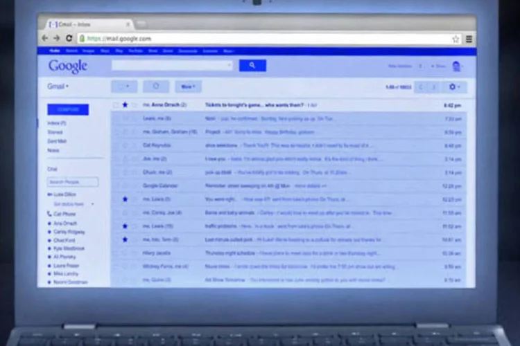 
	Computador acessando conta do Gmail: problema com servi&ccedil;o de e-mail est&aacute; afetando menos de 0,007% dos usu&aacute;rios
 (Reprodução/Exame.com)