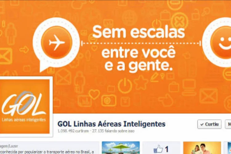 Página da Gol no Facebook: depois de protesto, empresa voltou atrás (Web)