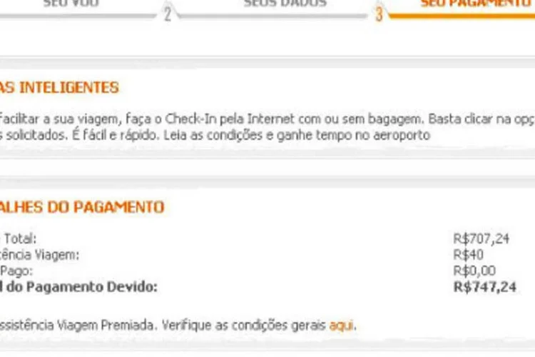 Assistência viagem pré-selecionada na compra de passagem da Gol
