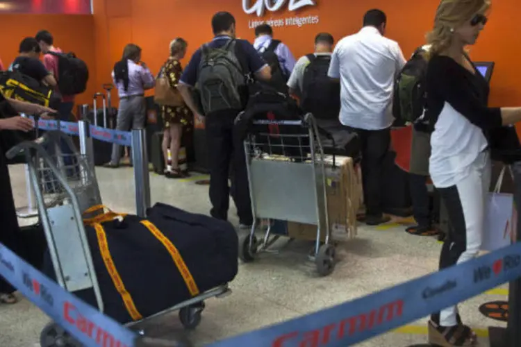 
	Check-in da GOL no aeroporto Santos Dumont: analistas viram os dados de setembro como uma indica&ccedil;&atilde;o de que a empresa ir&aacute; atingir sua meta de margem operacional
 (Dado Galdieri/Bloomberg)