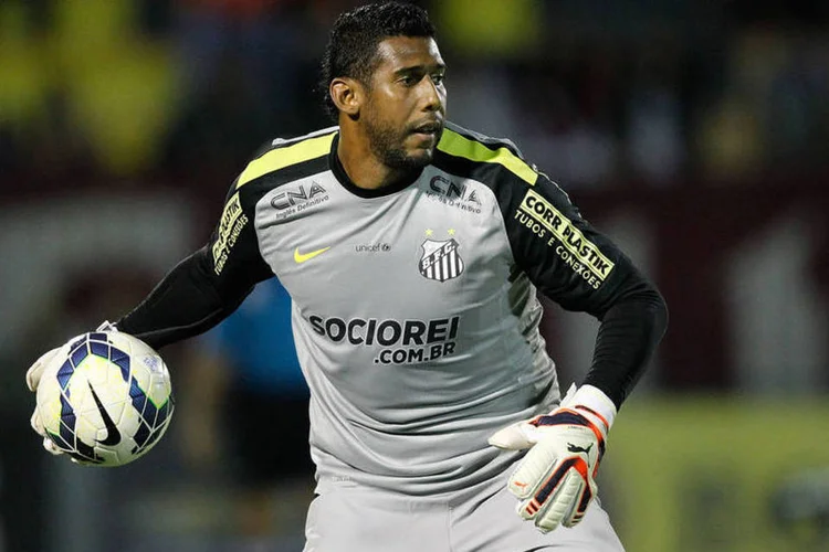 
	Goleiro Aranha, do Santos: uma torcedora o xingou de &quot;macaco&quot;, e ele deixou o campo reclamando dos insultos
 (Ricardo Ramos/Getty Images)