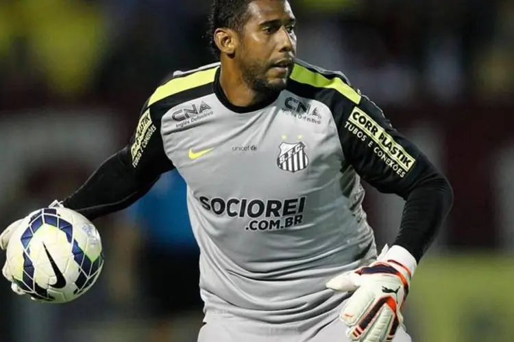 
	Goleiro Aranha, do Santos: imagens mostraram uma mulher chamando o atleta de &quot;macaco&quot;
 (Ricardo Ramos/Getty Images)