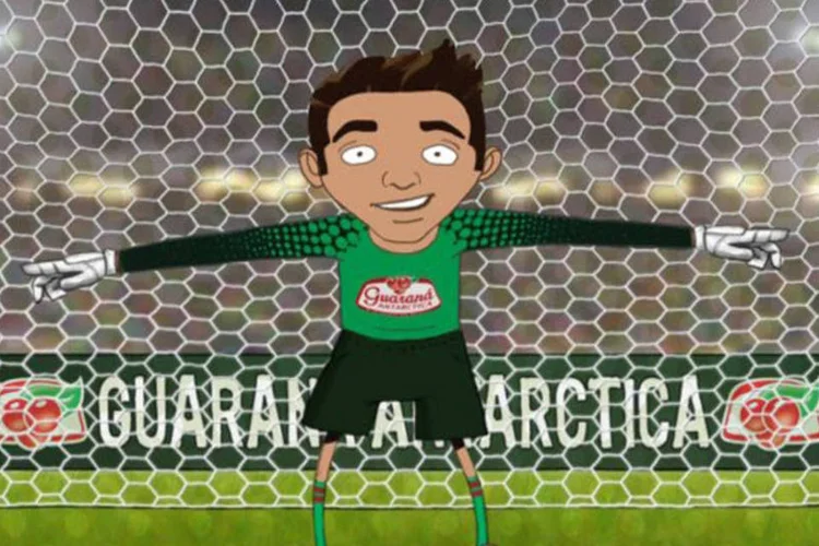 Goleiro com braços abertos faz alusão ao símbolo do Rio de Janeiro (Divulgação/AdNews)