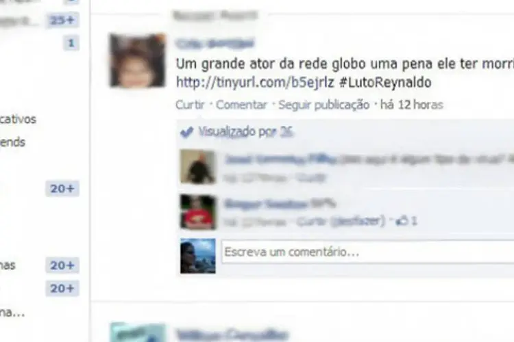 
	Falsa mensagem que divulga morte do ator Reynaldo Gianecchini &eacute; o mais recente golpe no Facebook
 (Reprodução/ INFO)