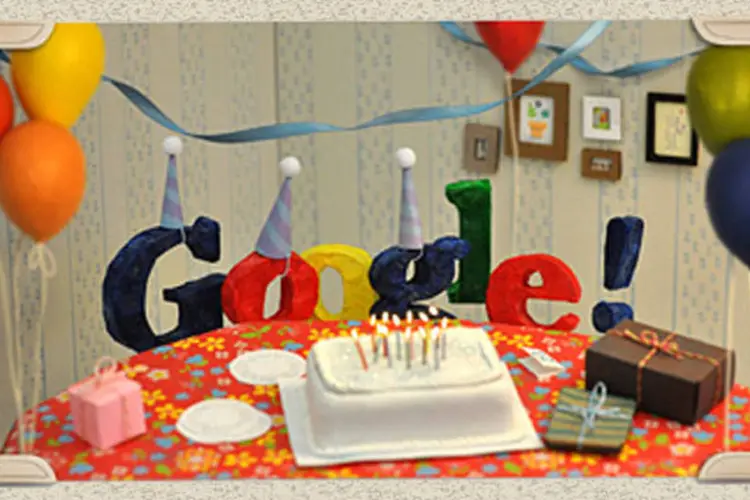 O Google foi fundado no dia 4 de setembro, mas tem comemorado o aniversário em dias  diferentes em cada ano, sempre em setembro (Reprodução)